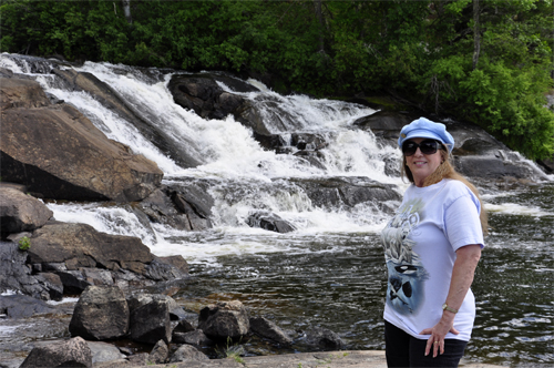 Karen Duquette at Nestor Falls in Ontario Canada